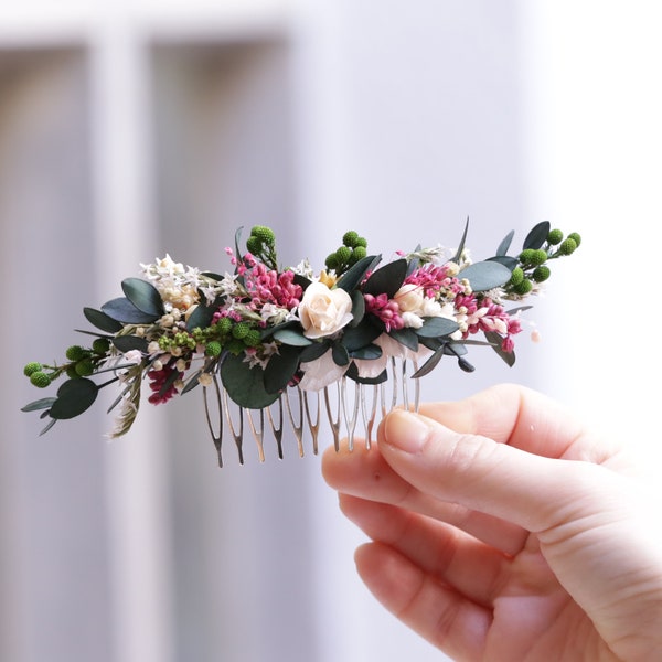 Boho preserved flower headpiece - Natural flower headpiece - Bridal headpiece - Tocado de novia de flores preservadas - Greenery headpiece