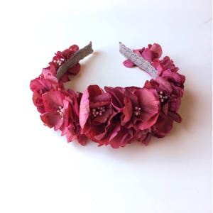 Kranz / Stirnband / Blume Töne gespielt rosa Himbeer - Blume Krone - Stirnband - Kopfstück