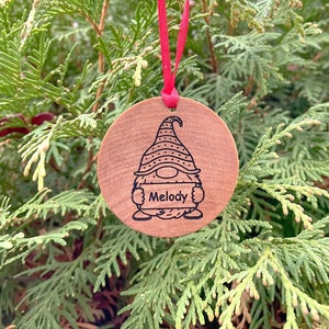 Personalized Gnome Wood Ornaments