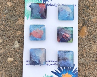 Square Glass Gem Magnets