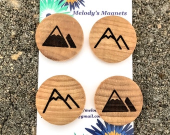 Mountain Wood Magnets - Laser Engraved