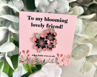 Gift for Friend, Gift for Bestie, Pin Brooch, Pin Badge, Floral Pin, Thank You Friend
