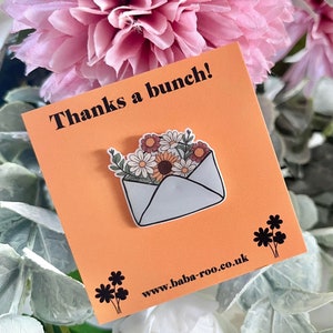 DankeSchönes Geschenk, Florale Pin Brosche, Pin Anstecker, Nachdenkliches Geschenk