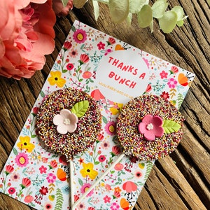 Dank u chocolade, leraar geschenk, dank u leraar, bloem chocolade, chocolade lolly, chocolade lolly, einde van termijn geschenk