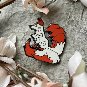 Kitsune Enamel Pin: Japanese Mythology Beastiary Pin Club Monster Hunter Icon