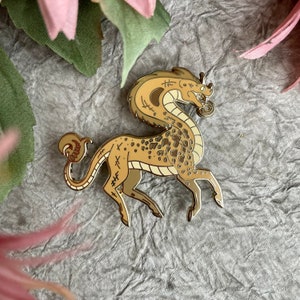 Questing Beast Enamel Pin: Arthurian Mythology Beastiary Pin Club