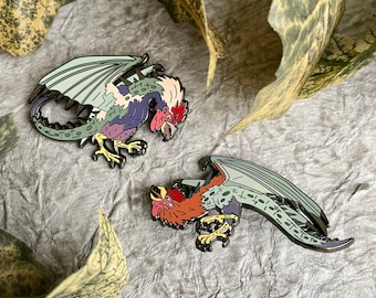 Cockatrice Enamel Pin: Medieval Mythology Beastiary Pin Club