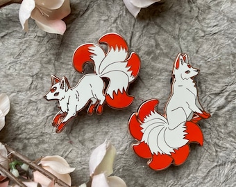 Kitsune Enamel Pin: Japanese Mythology Beastiary Pin Club