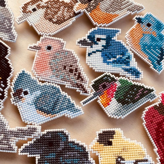 Cross-Stitch Magent Kits: Backyard birds