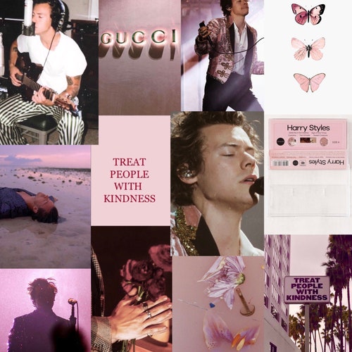 Harry Styles Photo Collage Wall Kit Green Aesthetic Digital - Etsy