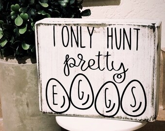 Easter Sign, Tier Tray Decor, Rae Dunn Easter, Easter Tiered Tray Sign, Small Easter Sign, Egg Hunt Sign, Easter Wood Sign,