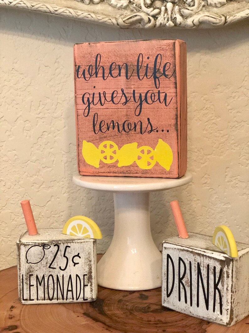 Lemonade Mason Jar Inspired Summer Place Setting, Summer Tiered Tray Decor, Lemon Decor, Lemon Vignette, Lemonade Stand, Lemon Tiered Tray image 3