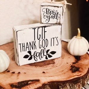 Thank God Its Fall, Tiered Tray Sign, Fall Decor, Farmhouse Fall Sign, Autumn Decor, Fall Vignette