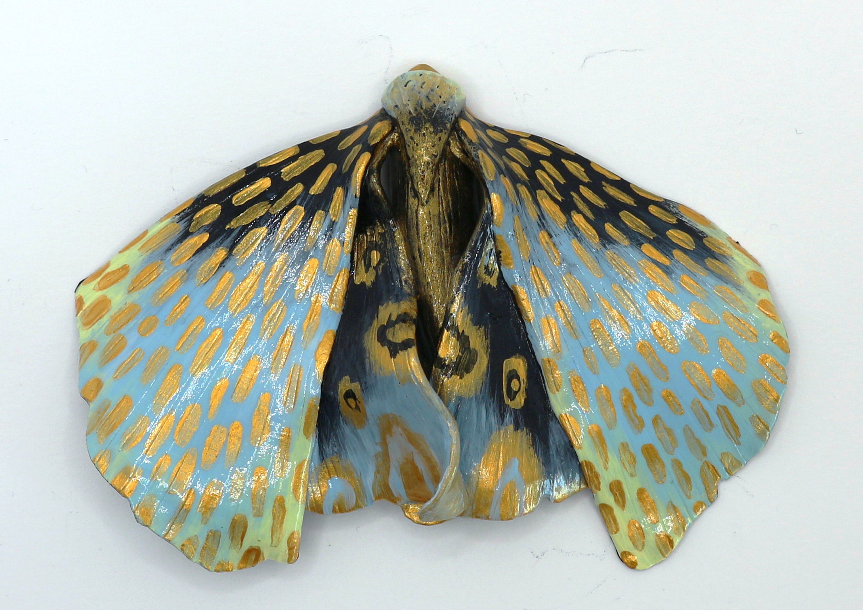 Colette Papillon de Nuit Bleu et Or - Décoration Murale