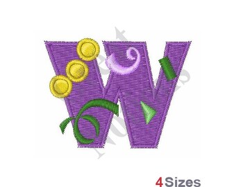Mardi Gras Alphabet W - Machine Embroidery Design