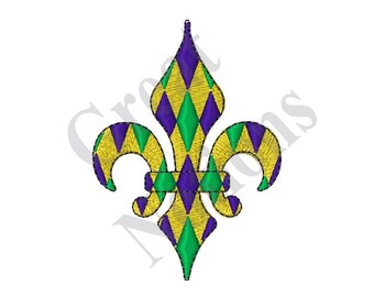 Fleur Mardi Gras - Machine Embroidery Design
