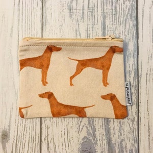 Portamonete con cerniera in tessuto Vizsla ungherese, borse e portamonete, regalo per amanti dei cani, portamonete, porta carte, regali per lei, riempitivo per calze