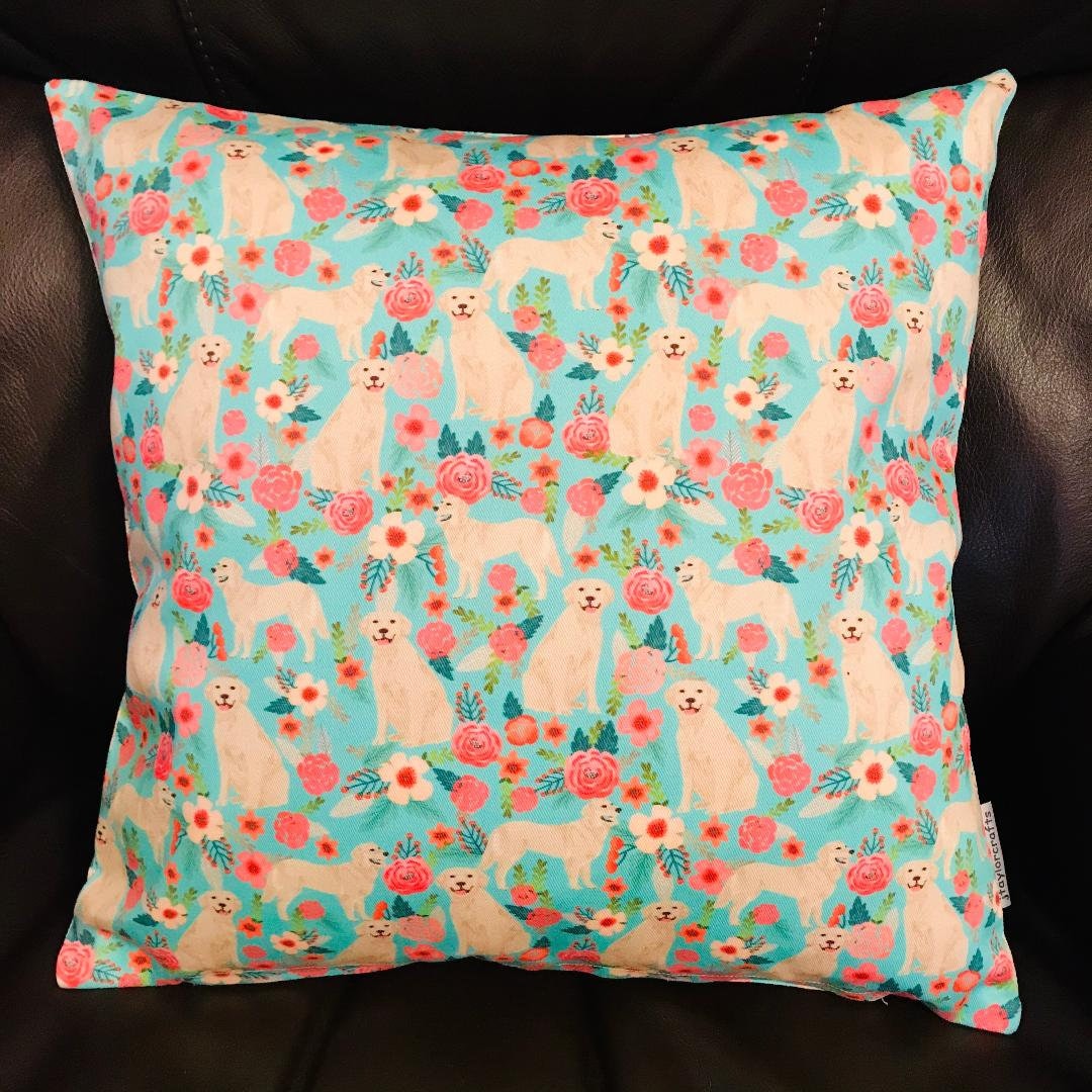 Golden Retriever Floral Cushion Cover Home Decor Pillow Etsy Australia