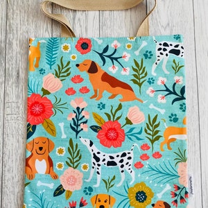 Florale Hundetasche für das Leben, langlebig, handgehaltene Öko-Tasche aus Baumwolle, umweltfreundliche, wiederverwendbare Einkaufstasche,