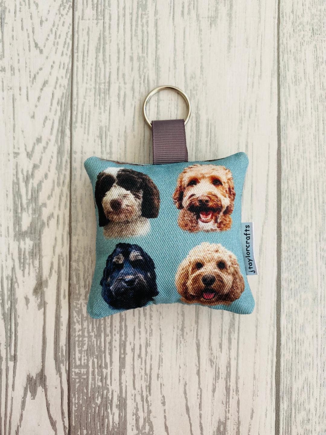 Kickapoo Merchandise Cockapoo / Doodle Dog Print Keyring ~ Peach Cotton Fabric- Gift for Her ...