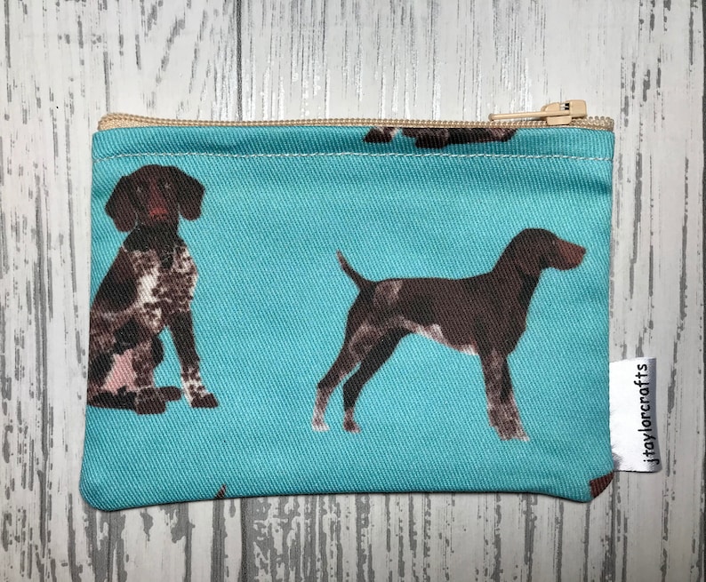 gifts for her bags /& purses card holder Blue German Shorthaired Pointer fabric zip coin purse coin purse dog lover gift