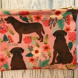 Chocolade Labrador Hond stof rits munt portemonnee, tassen & portemonnees, hond liefhebber cadeau, munt portemonnee, kaarthouder, geschenken voor vrouwen, kousenvuller