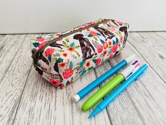 German Shorthaired Pointer Cotton Fabric Zipper Pencil Case