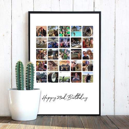 Collage de photos personnalisé | Cadeau parfait pour un mariage, un anniversaire, une remise de diplôme, des amis, des jalons ! Utilisez Instagram, Images, Facebook !