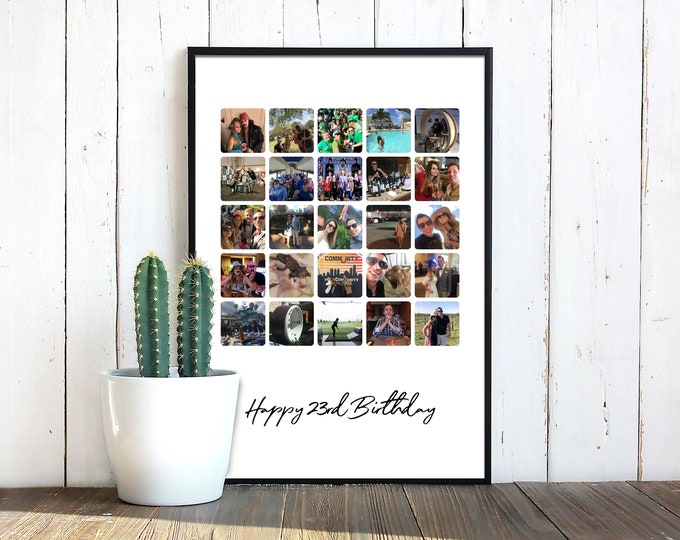 Custom Photo Collage Perfect Gift for a Wedding Birthday Etsy