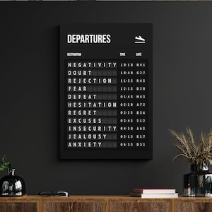 Custom Airport Departures Board Poster | Travel Art | Airport Art | Plane Art | Entrepreneur Art | Pilot Gift | Airport Poster | Hustle Art