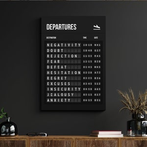 Custom Airport Departures Board Poster | Travel Art | Airport Art | Plane Art | Entrepreneur Art | Pilot Gift | Airport Poster | Hustle Art