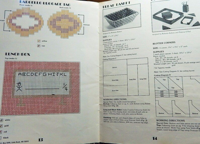OOP 1980 Leisure Arts moreNeedlepoint Projectsfor Plastic Canvas Leaflet 184 Instruction booklet only 16 Projects