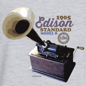 Spin Alley Ikonen Edison Standardmodell B Plattenspieler T-Shirt-XXL und XXXL Bild 4