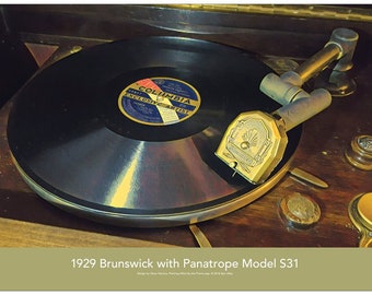 1927 Brunswick S31 Phonograph/Radio 24" x 18" Poster