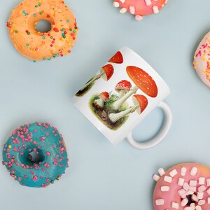 Vintage Pilz Kaffeetasse, Fliegenpilz, Pilz Kaffeetasse, Goblincore Vintage Küche, Shroom Liebhaber Kaffeebecher Bild 2