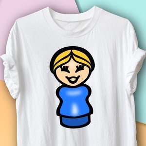 Vintage Fisher Price Mom Graphic T-Shirt, Retro Toys, Little People Blonde Mom