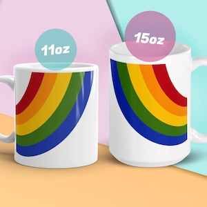 Vintage Rainbow Coffee Mug reproduction, 1980s kitchen, Rainbow Pattern Coffee Mug, Vintage Kitchen, Gay Pride Coffee Mug image 3