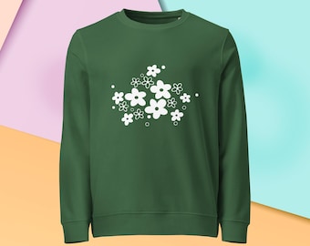 Vintage Pyrex Spring Blossom Sweatshirt, Olive Green Flower or Crazy Daisy, Mom's Kitchen