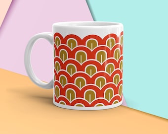 Vintage Pyrex Yoga Butts Coffee Mug, Pyrex Tea Mug, Mid Century Modern Kitchen, Vintage Kitchen, Geometric Pattern