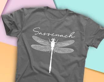 Sassenach Dragonfly T-Shirt, Short-Sleeved Scottish Outlander Tee, Gift for Her