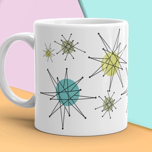 Vintage Franciscan Starburst Coffee Mug Reproduction, Atomic Era, Starburst Pattern Coffee Mug, Vintage Kitchen, Vintage Starburst