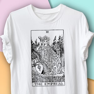 Vintage Tarot Karte Shirt 'The Empress', Königin Hexe Shirt, Hexerei oder okkulten Shirt, Wahrsager Shirt, mystisch