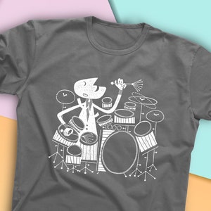 Mid Century Jazz T-Shirt, Syncopation, Jazz Player Shirt, Drummer Shirt, Mid Century Modern