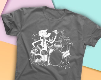 Mid Century Jazz T-Shirt, Syncopation, Jazz Player Shirt, Drummer Shirt, Mid Century Modern