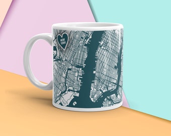 New York City Map Coffee Mug, Detailed City Map, New York Gift, NYC Mug, the Bronx, Brooklyn, Manhattan, Queens and Staten Island