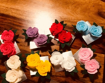 Felt Flower Alligator Hair Clips