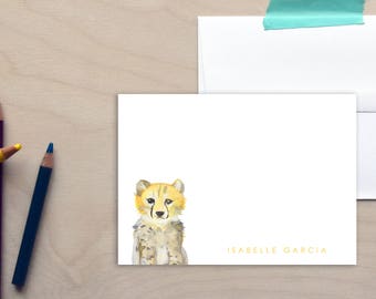 Kids Personalized Stationery Set, Personalized Stationery, Custom Stationery, Custom Note Cards, Safari Kids Stationery