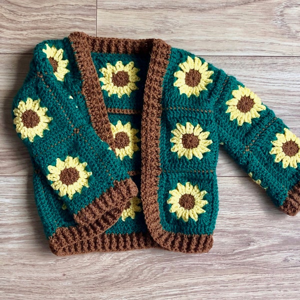 Patron de crochet de cardigan bébé tournesol