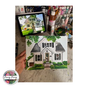 Custom House Portrait, House Painting Art, Custom House Painting, Personalized Home Sign, Hand Painted Artwork, Housewarming Gift Home Decor