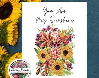 Set of Four Sunflowers Wall Art Prints, Sunflower Nursery Wall Art, Sunflower Wall Decor, Sunflower Art Prints, Sunflower Boho, Sunflowers